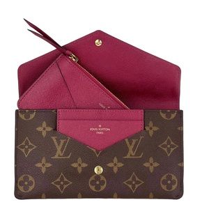 Louis Vuitton Monogram 3 Piece Jeanne Fuchsia Wallet With Pouch and Card Case
